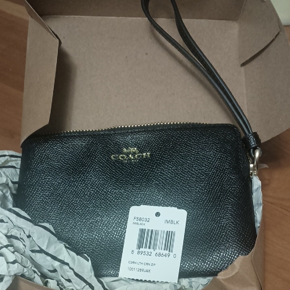 Coach Black Wristlet Clutch